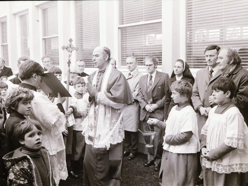 During December 1974 Bishop of Derry, Dr Edward Daly opened the Scoil Naomh Bhride in Moville, the new temporary St Brigid's Church in Carnhill and the new temporary Church of our Lady of Lourdes in Shantallow.