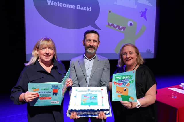 NSPCC NI Assistant Director Bronagh Muldoon, NSPCC NI Local Campaigns Manager, John McBride and NSPCC Strategic Service Manager.