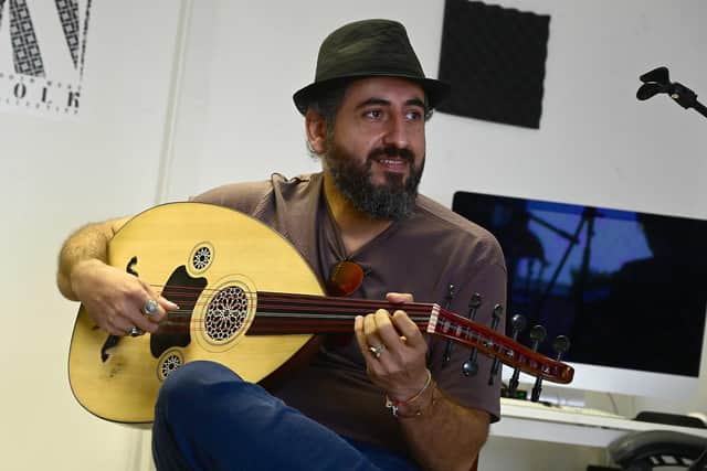 Saman, of the Mshakt Collective Iraq, in exchange with the North West Folk Collective.