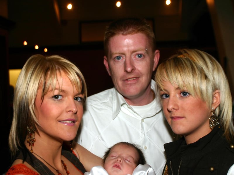 Left to right Gemma, Casey Leigh, Granda Martin Aunt Kirsty. 880/ dd : Casey Leigh Johnston's baptism party.