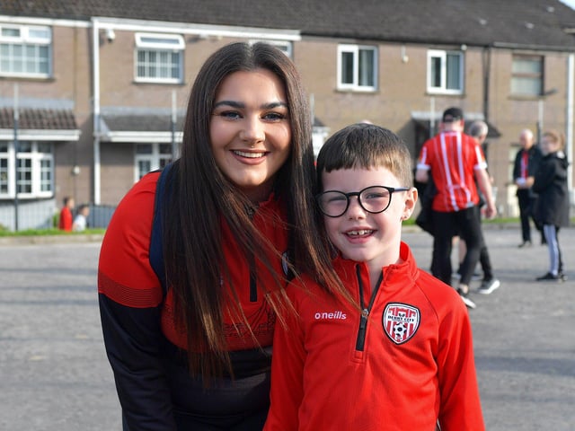 Fans arrive at the Brandywell Stadium for Derry City’s Europa Conference game against KuPs FC on Thursday evening. Photo: George Sweeney. DER2330GS -