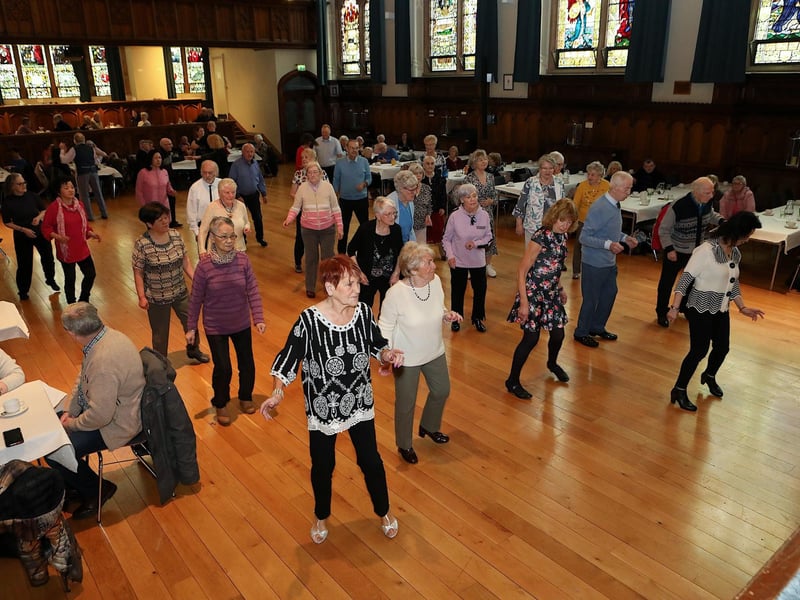Guests at the Mayor's Tea Dance take to the floor for a spot of line-dancing. (Photo - Tom Heaney, nwpresspics)