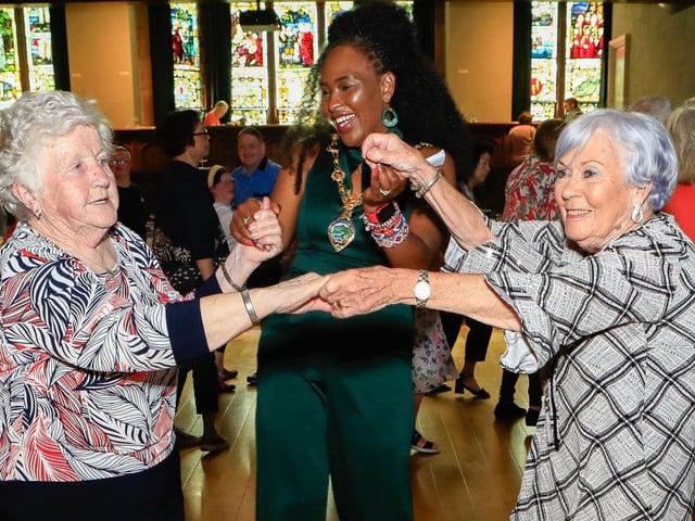 Mayor Lilian Seenoi Barr on the dance floor at the Mayor's final Tea Dance held in the Guildhall. (Photo - Tom Heaney, nwpresspics)