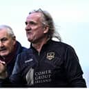 The late Galway United assistant manager Ollie Horgan, right, and Galway United manager John Caulfield. Photo by Piaras Ó Mídheach/Sportsfile