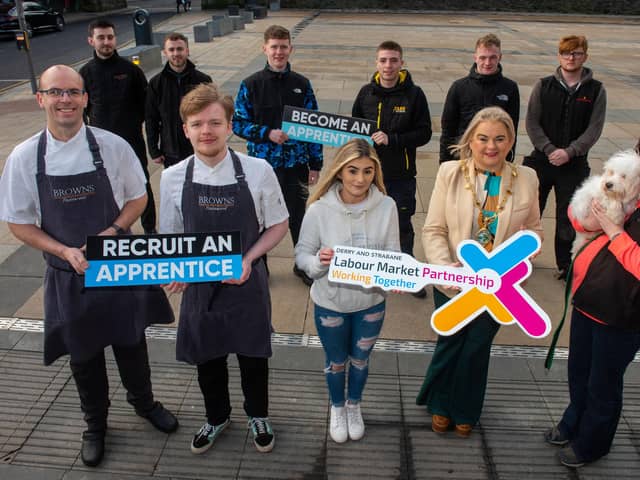 Local businesses and students came together this week with the Mayor of Derry and Strabane, Councillor Sandra Duffy, for the launch of a new campaign aimed at encouraging both job seekers and employers to consider the wide ranging benefits of apprenticeships.