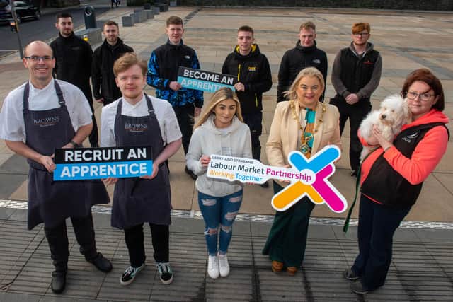 Local businesses and students came together this week with the Mayor of Derry and Strabane, Councillor Sandra Duffy, for the launch of a new campaign aimed at encouraging both job seekers and employers to consider the wide ranging benefits of apprenticeships.