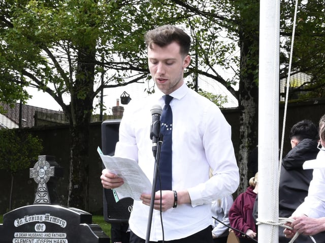 Frankie Healy delivers the oration at the Patsy O'Hara Commemoration : Patsy O'Hara Commemoration.