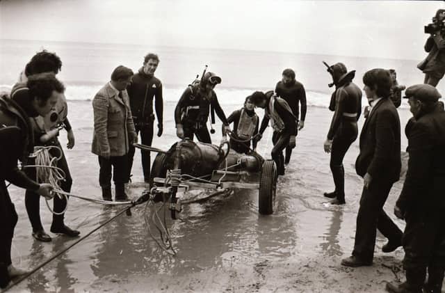 November 1975: Derry Sub Aqua Club members recover a cannon from La Trinidad Valencera four years on from discovering the 1588 Spanish Armada wreck off Kinnego Bay in Inishowen, Donegal.