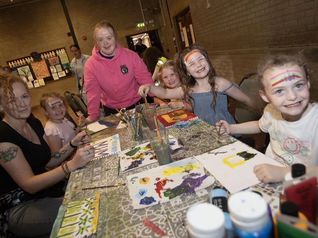 ART WITH TORY!. . . . .Tory and her band of budding artists pictured at Saturday's Party in the Park at Pilot's Row. (Photos: Jim McCafferty Photography)