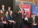 Keir Starmer at St. Columb's College on Friday.