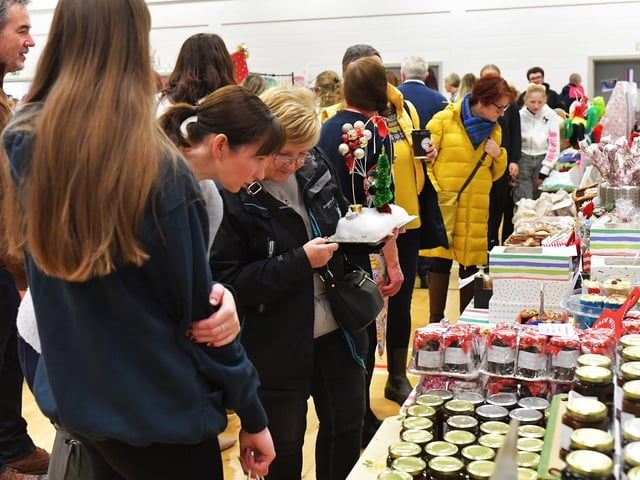 There were seventy stall holders, selling a variety of gifts, at St Marys College Christmas Craft Fair on Saturday. Photo: George Sweeney