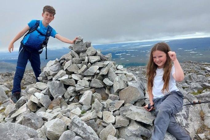 Shae and Freya Maguire on Derry Clare in the Twelve Bens range.