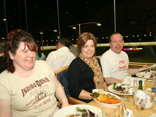 Enjoying a night out at the Lifford Stadium in March 2005.