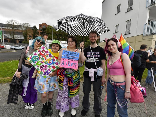 Revellers take part in the 2025 Foyle Pride Parade. Photo: George Sweeney