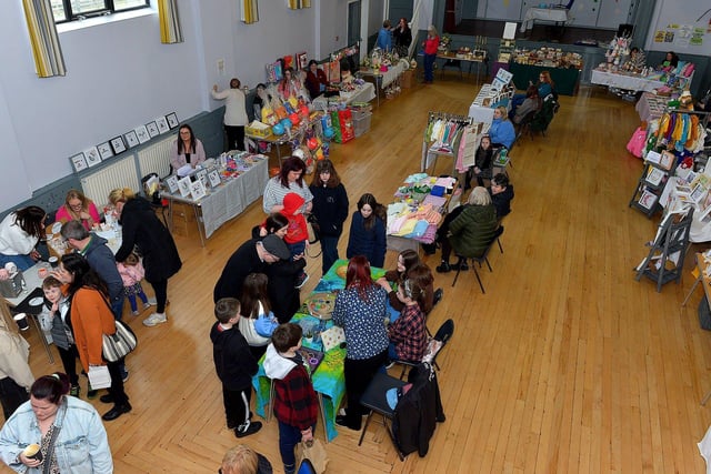 There were  lots of handmade crafts and gifts at the Spring Craft Fair held in St Mary’s Hall Muff on Sunday last. Photo: George Sweeney. DER2310GS – 007