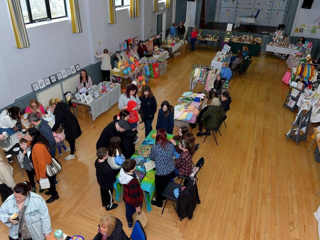 There were lots of handmade crafts and gifts at the Spring Craft Fair held in St Mary’s Hall Muff on Sunday last. Photo: George Sweeney. DER2310GS – 007