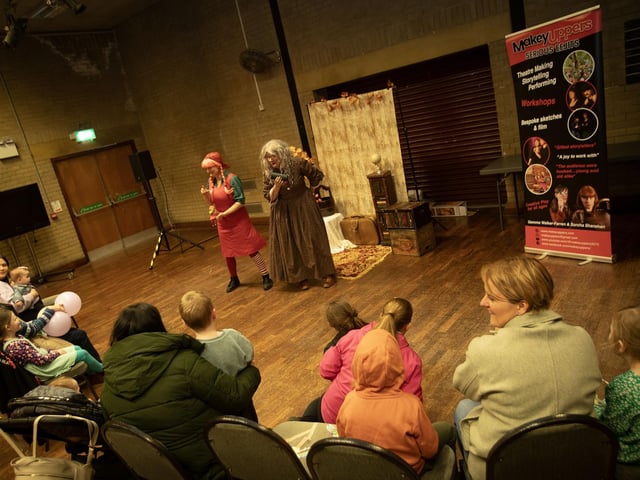 Granny D and the 'Wee Girl' performing at Saturday's Feile 'Springtime Shenanigans' event in Pilot's Row Centre. : .