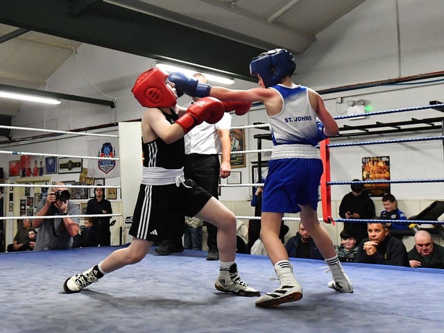Matthew McCullagh, St Johns v Christopher McDonnagh, St Josephs. Photograph: George Sweeney