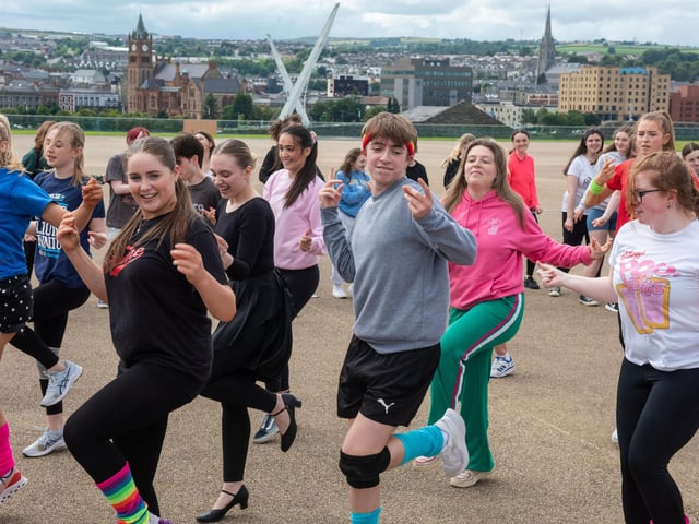 The Fame cast performing at Ebrington Square