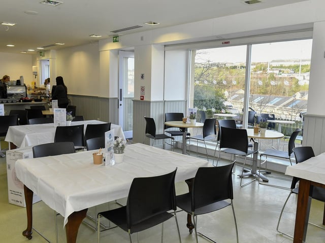 The interior of the newly opened Cloisters Café based in Aras Cholmcille in the grounds of St Columbas Long Tower Church. Photo: George Sweeney