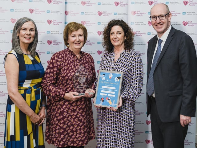 The Joan Ross Award For Outstanding Social Work Practice winner, Nicky Fallon, Social Worker, Family and Child Care Manager, Shantallow Health Centre.
