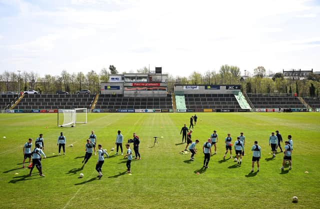 A general view during a Derry City training session on Thursday at Find Insurance Celtic Park. Photo by Stephen McCarthy/Sportsfile