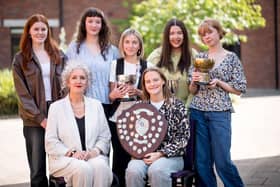 Top Performing Student in Each Subject. Front Row: Ms Sharon Mallett (Principal), Tara Burns. Back Row: Saoirse O’Donnell, Dara McCahill, Ellen McDevitt, Anna Duffy, Laura Curry.