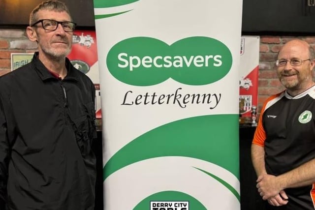 Tournament head referees Cayne Matthews and Kenny Beggs, sponsored by Specsavers, Letterkenny.