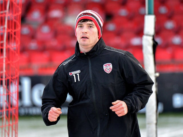 Derry City new signing Colm Whelan at the Ryan McBride Brandywell Stadium on Monday afternoon. Picture by George Sweeney. DER2304GS-01