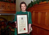 Lisa McGee, creator of Derry Girls, who was conferred with the Freedom of Derry City and Strabane. Photo: George Sweeney. DER2249GS â€“