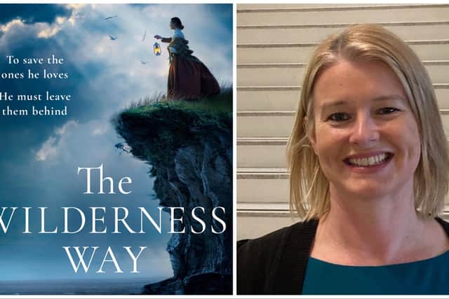 Author Anne Madden and the cover of her book, 'The Wilderness Way'.