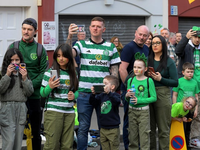 Watching the St Patrick’s Day parade. Photo: George Sweeney.