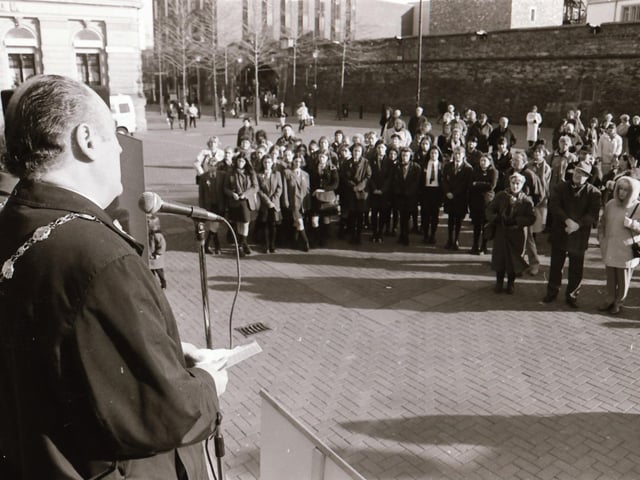 Peace Vigil at the Guildhall during 1996.