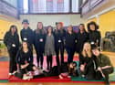 The entire Buncrana cohort along with Scoil Mhuire’s Katrina McGonigle, Crana College’s Laura Keogh and Inishowen Development Partnership’s Tracey McRory.