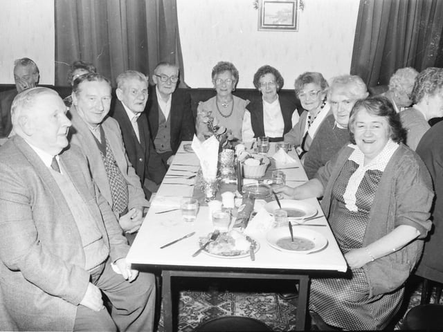Senior citizens enjoying the Celtic Bar Christmas party.