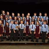 St John’s Primary School, winners of the UNISON Feis Cup and Bursary at the Feis Dhoire Cholmcille Choral Competitions held in St Mary’s College.  Photo: George Sweeney