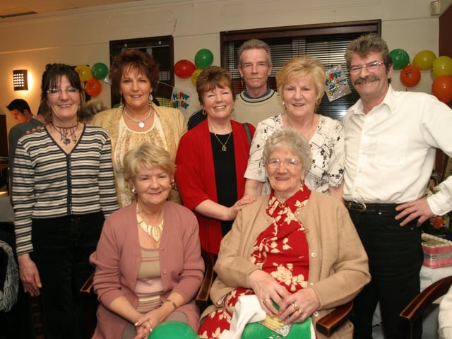 Party celebrations back in 2004: Kathleen Toland.