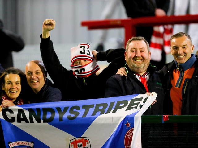 Derry City's Scottish contingent, local referee Dermot Liddy and City fan Martin Clifford enjoy their day out at Dalymount.