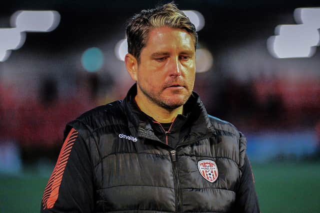 Derry City manager Ruaidhri Higgins has been left frustrated by red tape surrounding potential transfers from EU countries. Photograph: George Sweeney