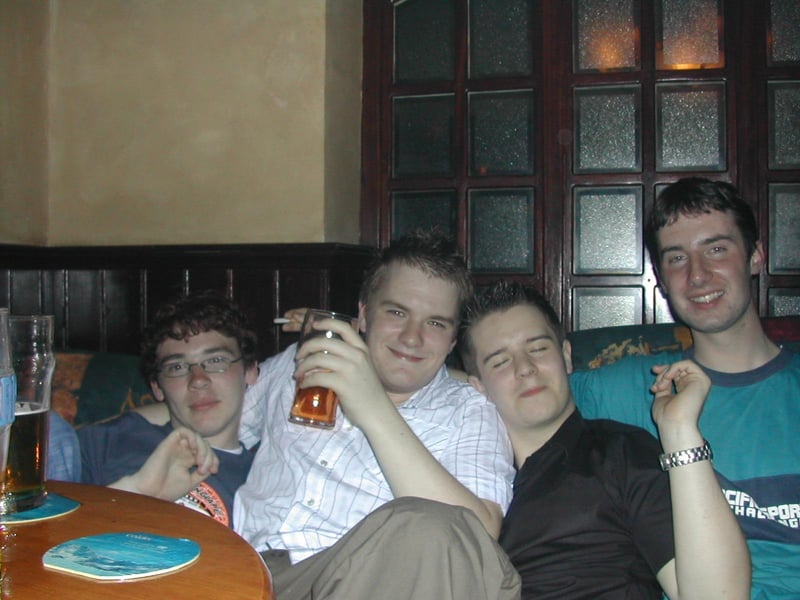 Dan celebrating his 28th birthday with Tommy, Steve and Sean