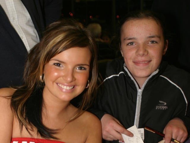 Derry people meeting Nadine Coyle and her family at the Lifford Races in October 2003