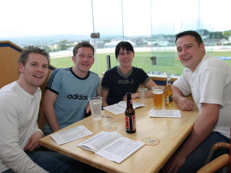 Punters enjoying a night out at the Lifford dog track in May 2004.