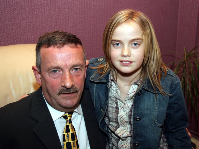 Sarah pictured with her Godfather Sean Doherty 0030JML : Parties and nights out in Derry and Donegal in February 2006.