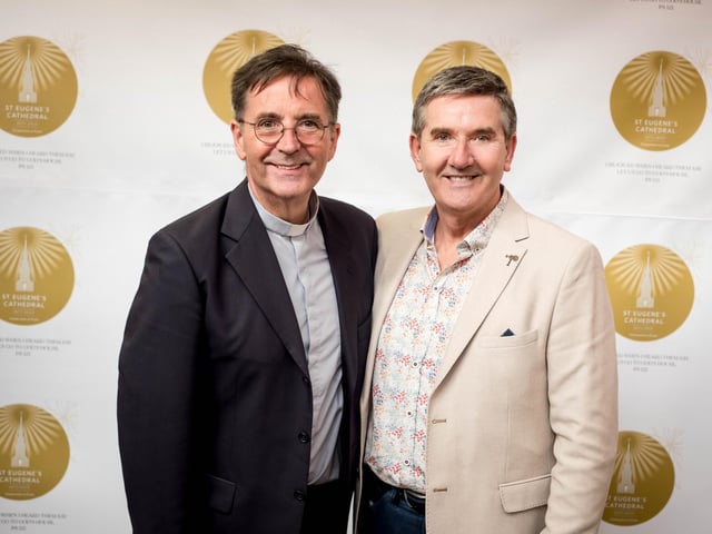 Father Shaun Doherty, St Eugene's Cathedral, with Daniel O'Donnell.
