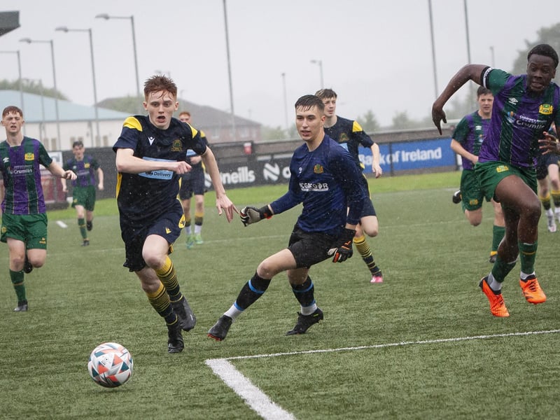 Action from Saturday’s u-16 Foyle Cup final between Don Boscos and Lourdes Celtic (Dublin) at the Brandywell, Derry. (Photos: Jim McCafferty Photography)