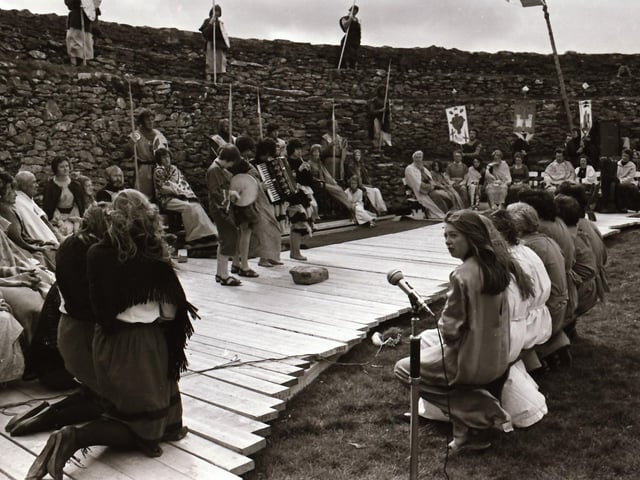 Participants at events during Cruit Ailigh, a special Inishowen-wide festival celebrating our ancient heritage. These pictures are mainly from Grianan Fort and Muff.