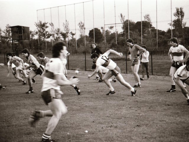 The Derry team training ahead of the Ulster Senior Final.