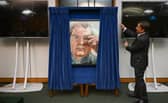 John Hume Jnr. unveils the official portrait his father, Nobel Prize winner John Hume in the House of Commons. ©UK Parliament/Jessica Taylor