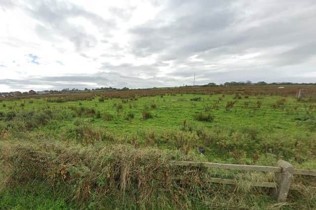 The statement notes that the site is in ‘the Ballymagroarty townland, south of Sherriff Mountain and Creggan Hill and rises consistently in a north to south direction from the Springtown Road towards the Groarty Road’ and ‘the landscape is currently open farmland’.