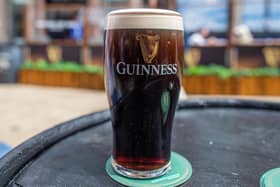 A freshly poured pint of Guinness is pictured in Dublin, on June 7, 2021, as bars, restaurants and cafes resumed outdoor service as part of the latest lifting of Covid-19 restrictions. (Photo by PAUL FAITH/AFP via Getty Images)